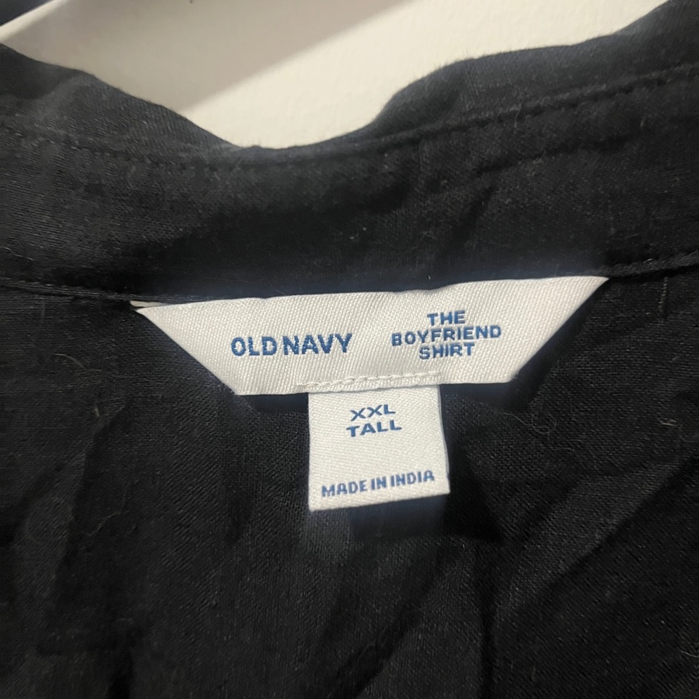 Old Navy Black Boyfriend Shirt - Picture 3 of 3